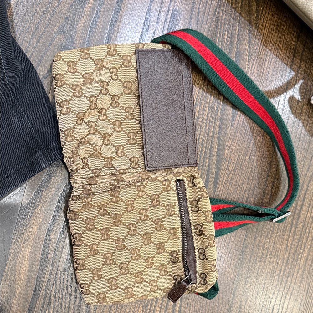 Final $, please don't negotiate. 
Gucci Beige and Brown Monogram Belt Bag